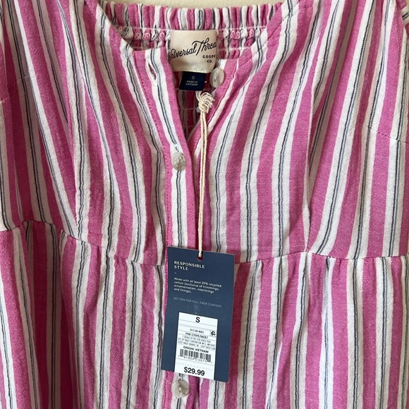 NWT Universal Thread Pink White Stripe Button Maxi Dress Sz S - Picture 5 of 7